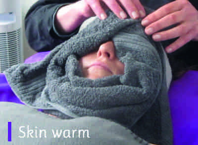 Skin warming for facials